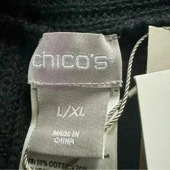 NEW Chicos Women’s L/XL Fringe Capelet Ruana Shawl Heavy Cotton Blend NWT - Picture 8 of 12